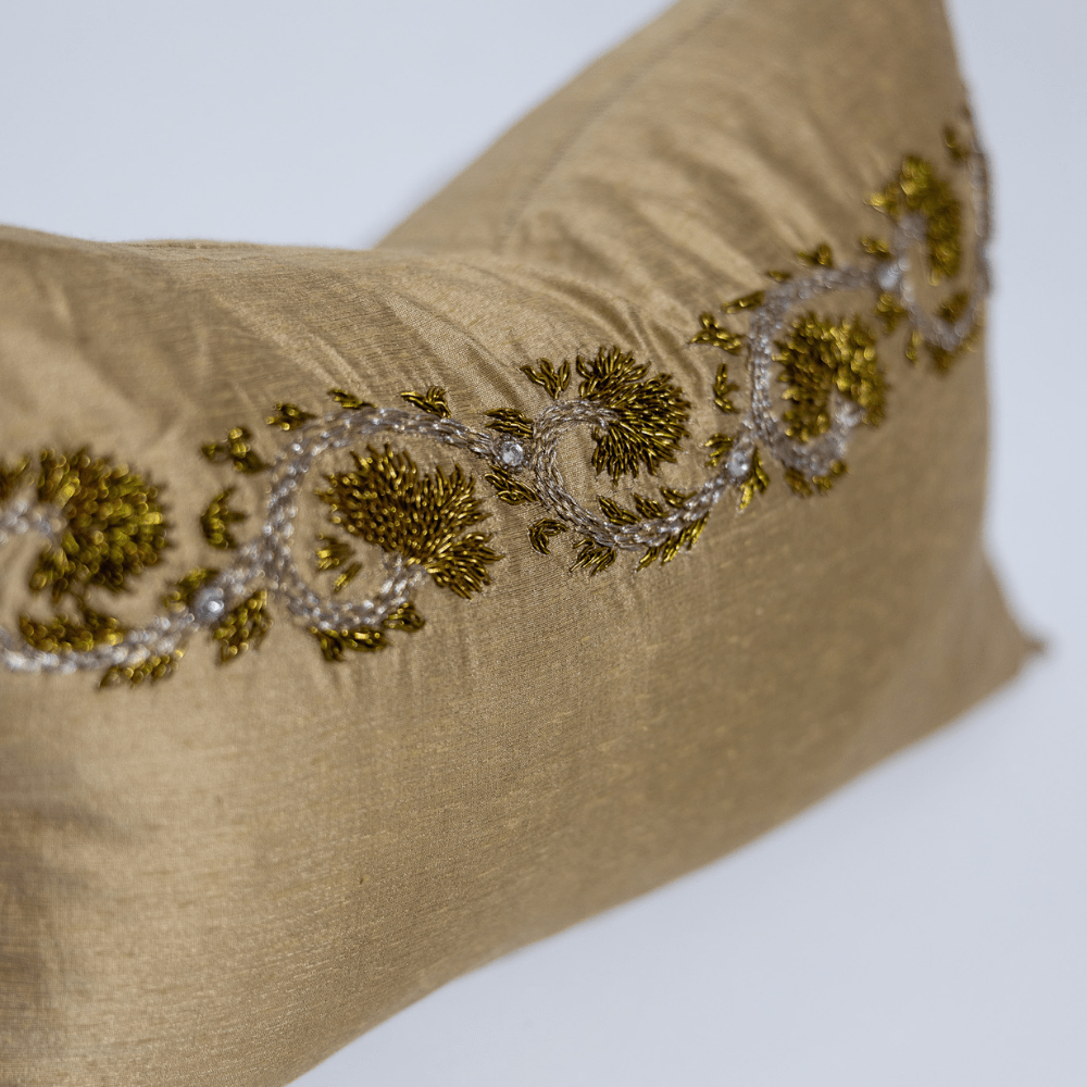 BHD HOME Cover only Sage Embroidery Small Lumbar Cushion 30 x 46cm