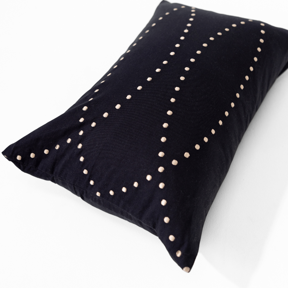 BHD HOME Dot Domes Black Medium Lumbar Cushion 40 x 60cm