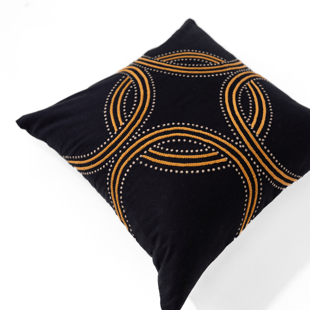 BHD HOME Dot Yen Black Lounge Cushion 55 x 55cm