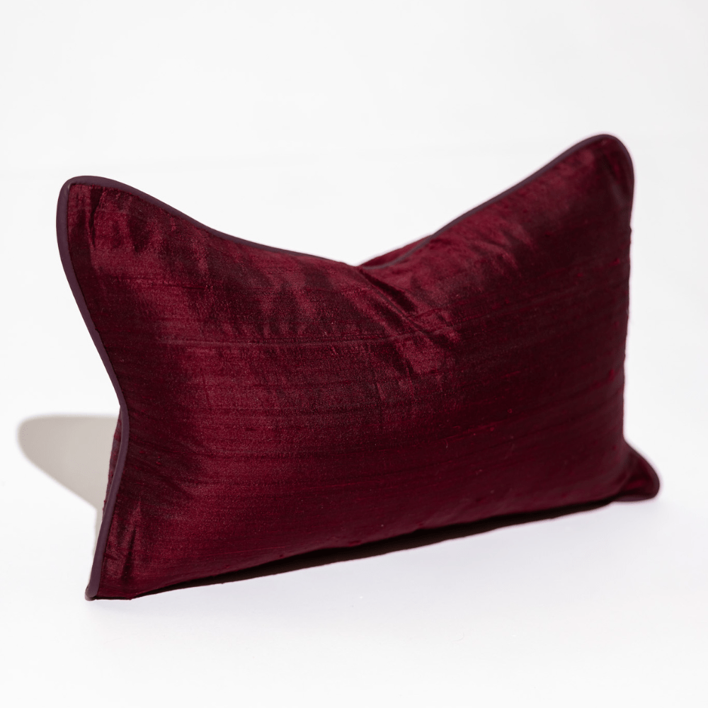 BHD HOME Dupion Claret Small Lumbar Cushion 30 x 46cm