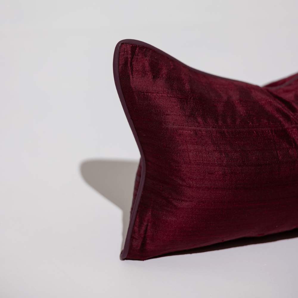 BHD HOME Dupion Claret Small Lumbar Cushion 30 x 46cm