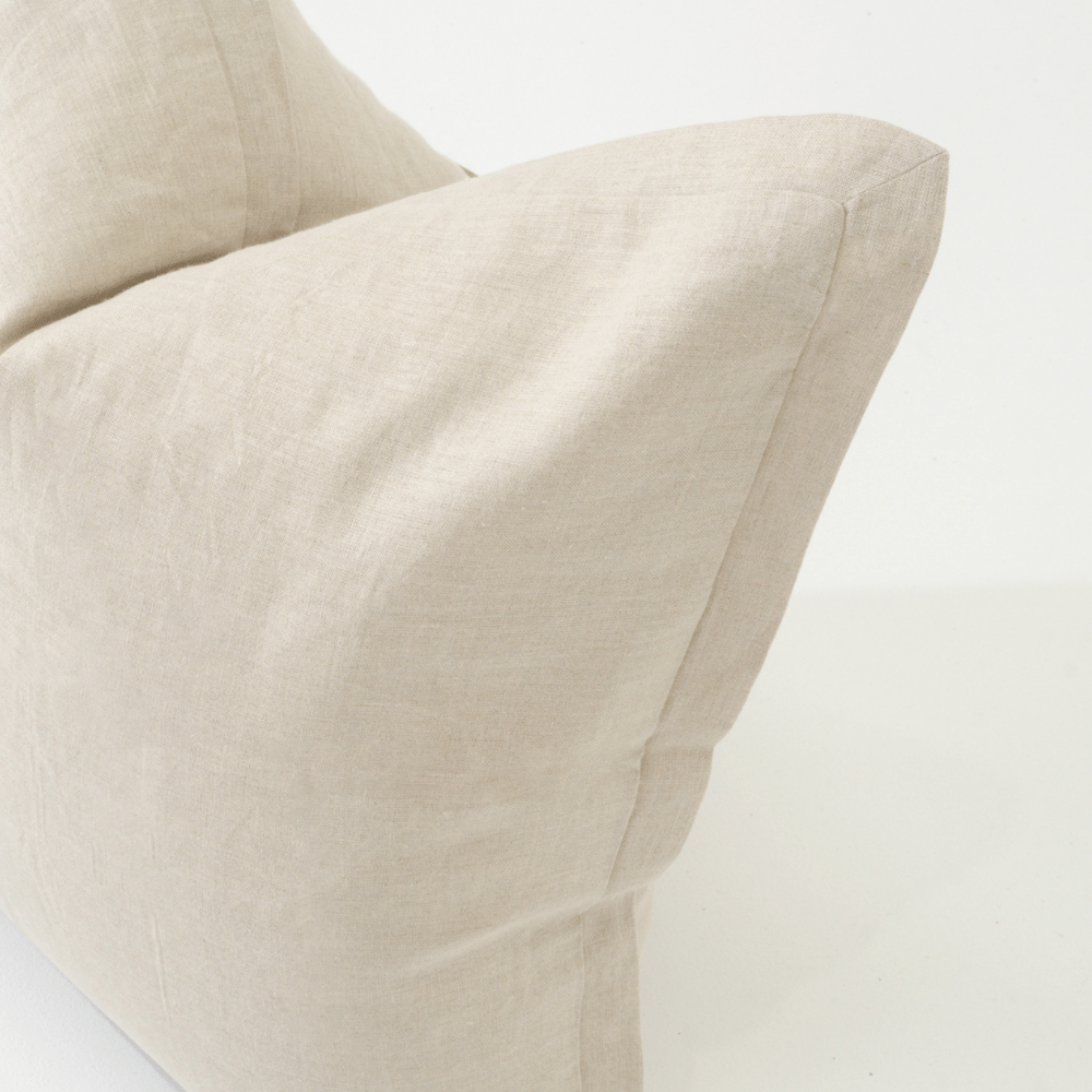 BHD HOME Euro Cushion Linen Flange Natural Handwoven Euro Cushion Cover