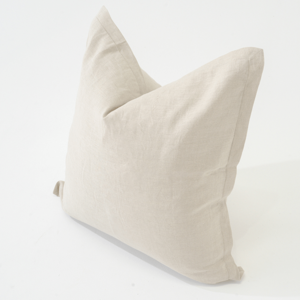 BHD HOME Euro Cushion Linen Flange Natural Handwoven Euro Cushion Cover