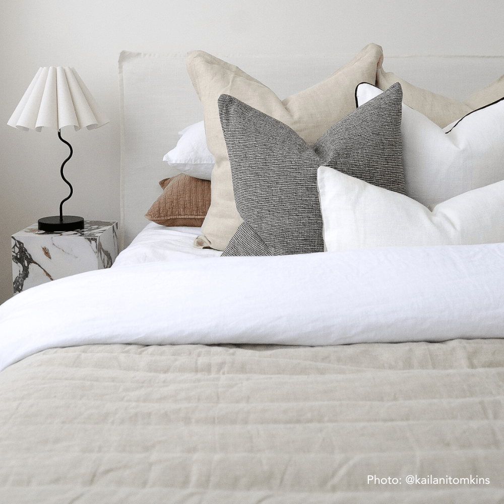 BHD HOME Euro Cushion Linen Flange Natural Handwoven Euro Cushion Cover