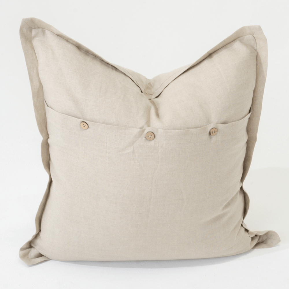 BHD HOME Euro Cushion Linen Flange Natural Handwoven Euro Cushion Cover