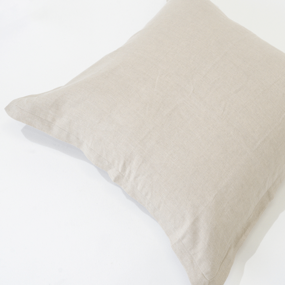 BHD HOME Euro Cushion Linen Flange Natural Handwoven Euro Cushion Cover
