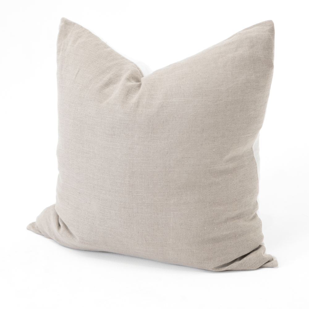 BHD HOME Euro Cushion Linens Reversible White & Natural Handwoven Euro Cushion Cover 65 x 65cm