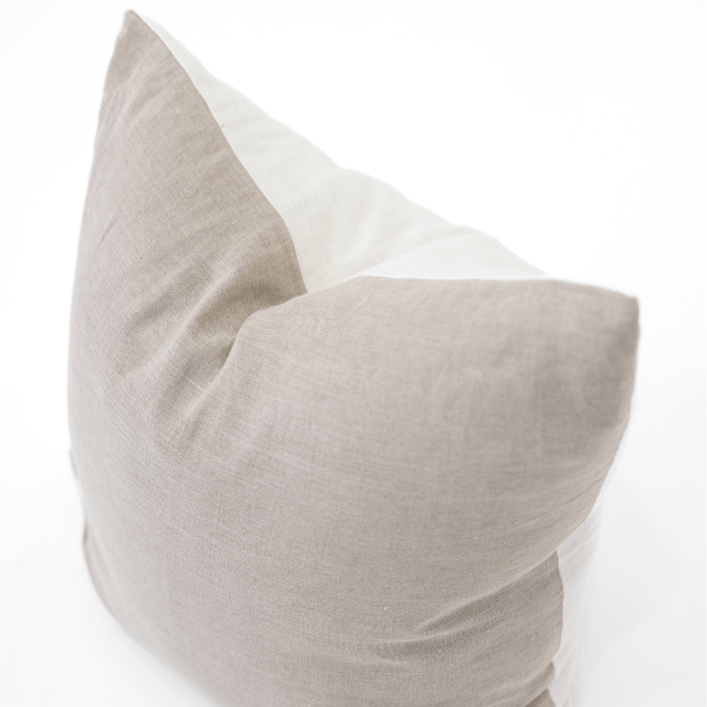 BHD HOME Euro Cushion Linens Reversible White & Natural Handwoven Euro Cushion Cover 65 x 65cm