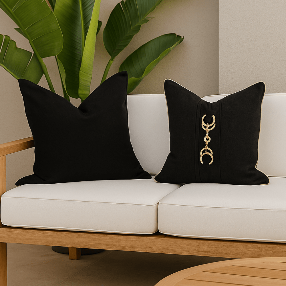 BHD HOME Euro Cushion Outdoor Flange Black Euro Cushion 65 x 65cm