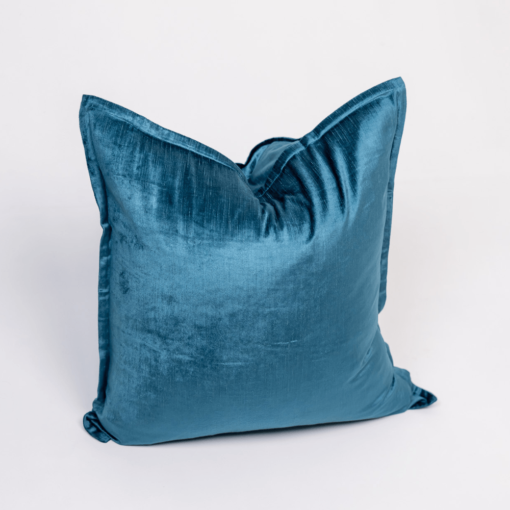 BHD HOME Euro Cushion Velvet Teal Handmade Velvet Large Cushion Cover