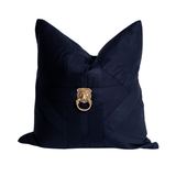 Lions Head Gold on Black Cross patch Black 55 x 55cm