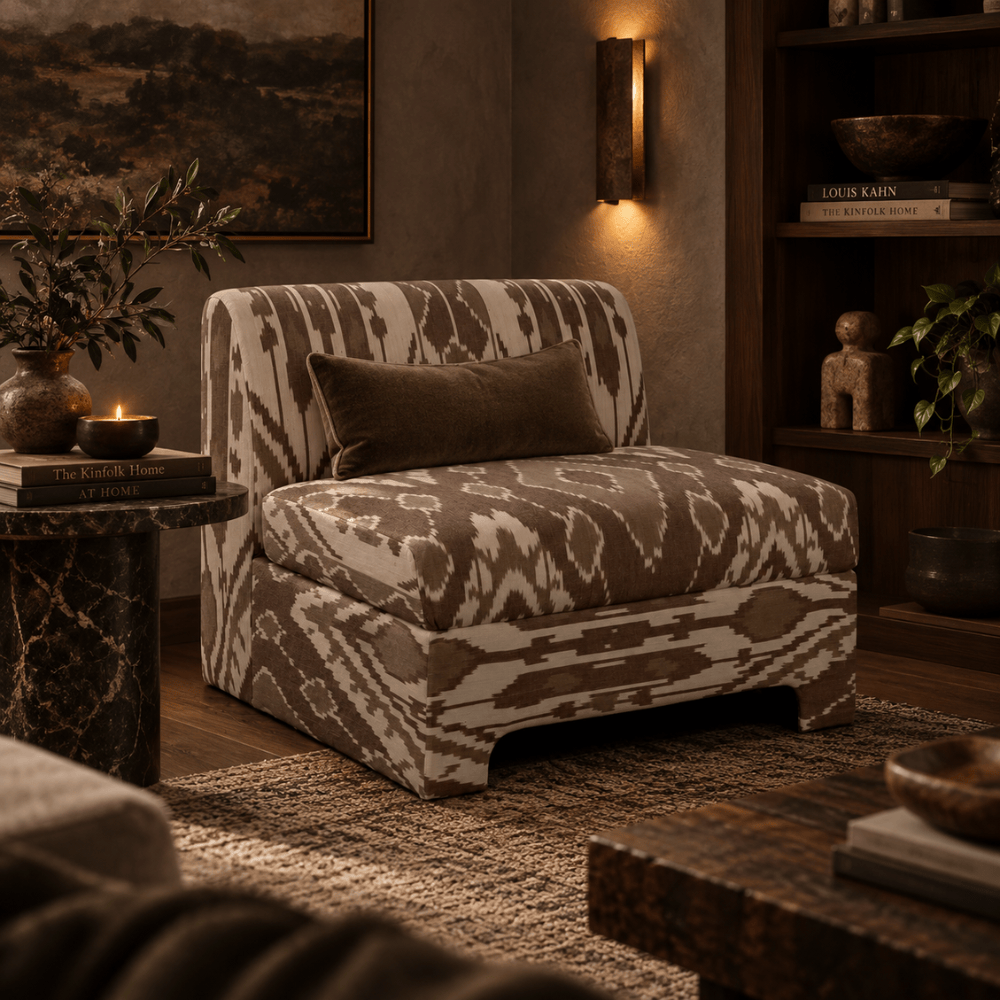 BHD HOME Furniture Cacao Ikat Arc Lounge Chair