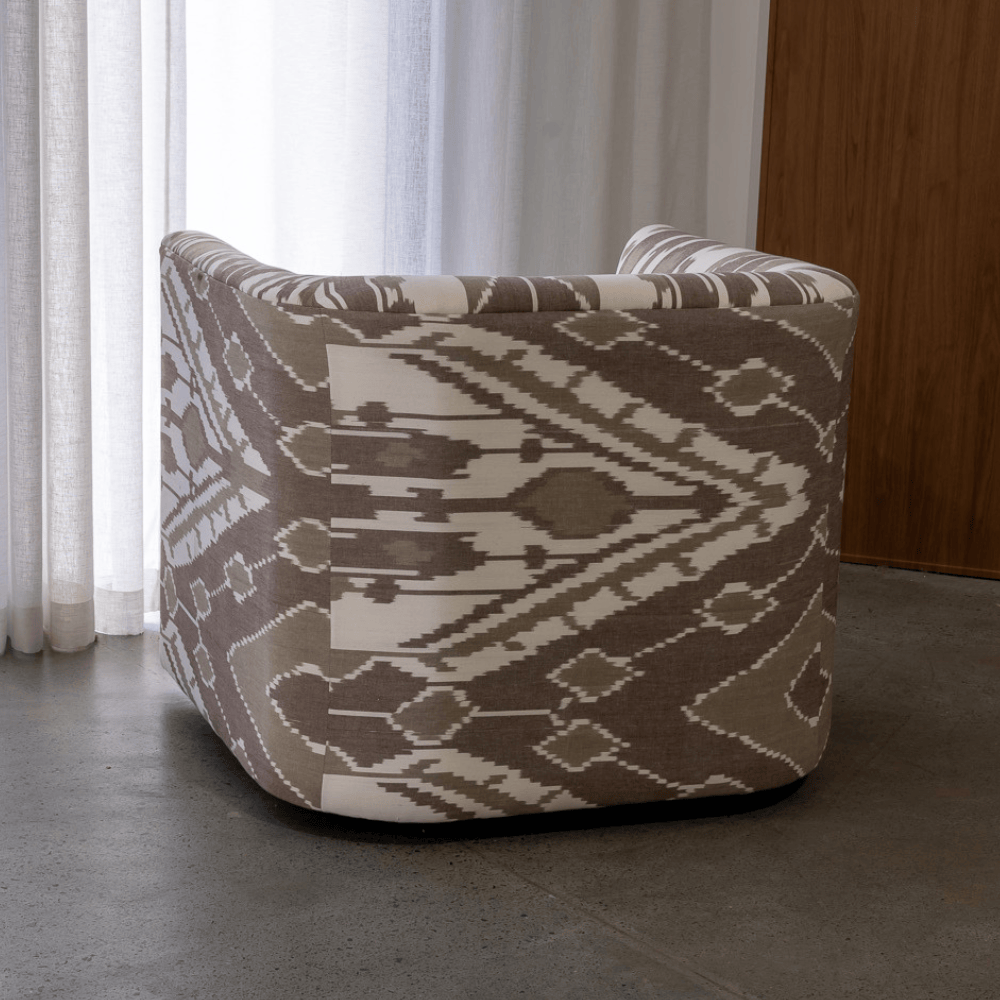 BHD HOME Furniture Cacao Ikat Harlequin Barrel Chair