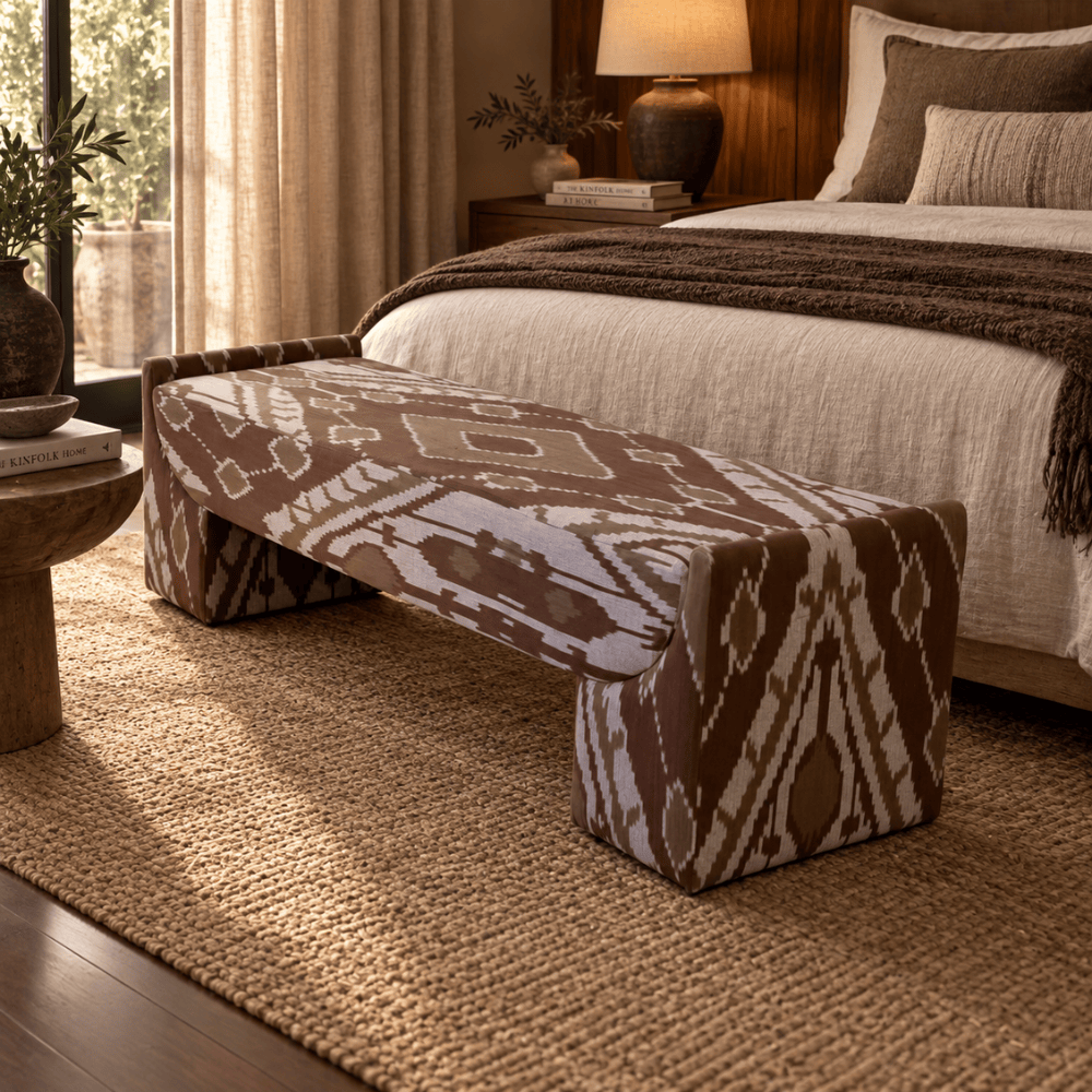 BHD HOME Furniture Cacao Ikat Mondrian Bench