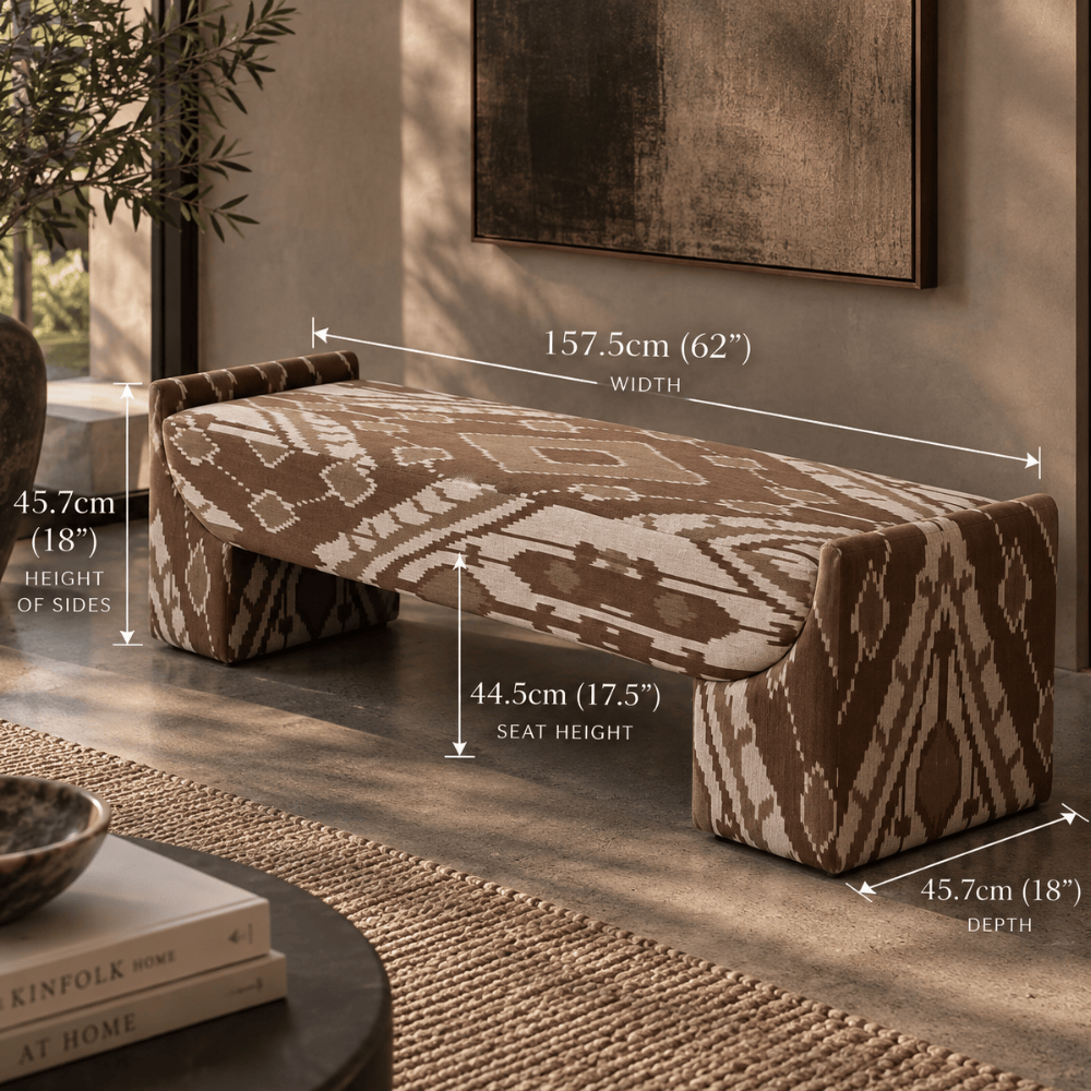 BHD HOME Furniture Cacao Ikat Mondrian Bench