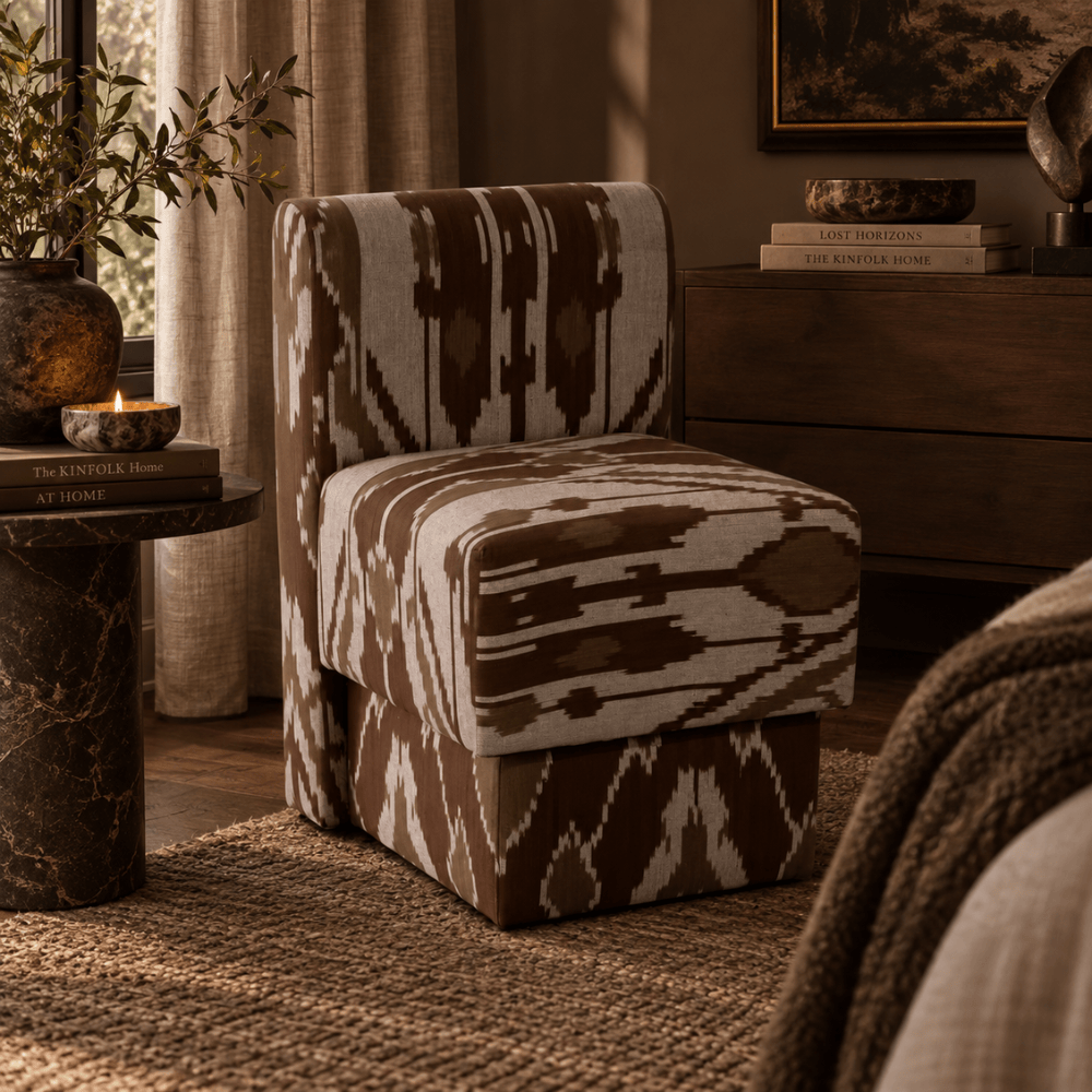 BHD HOME Furniture Cacao Ikat Plinth Chair