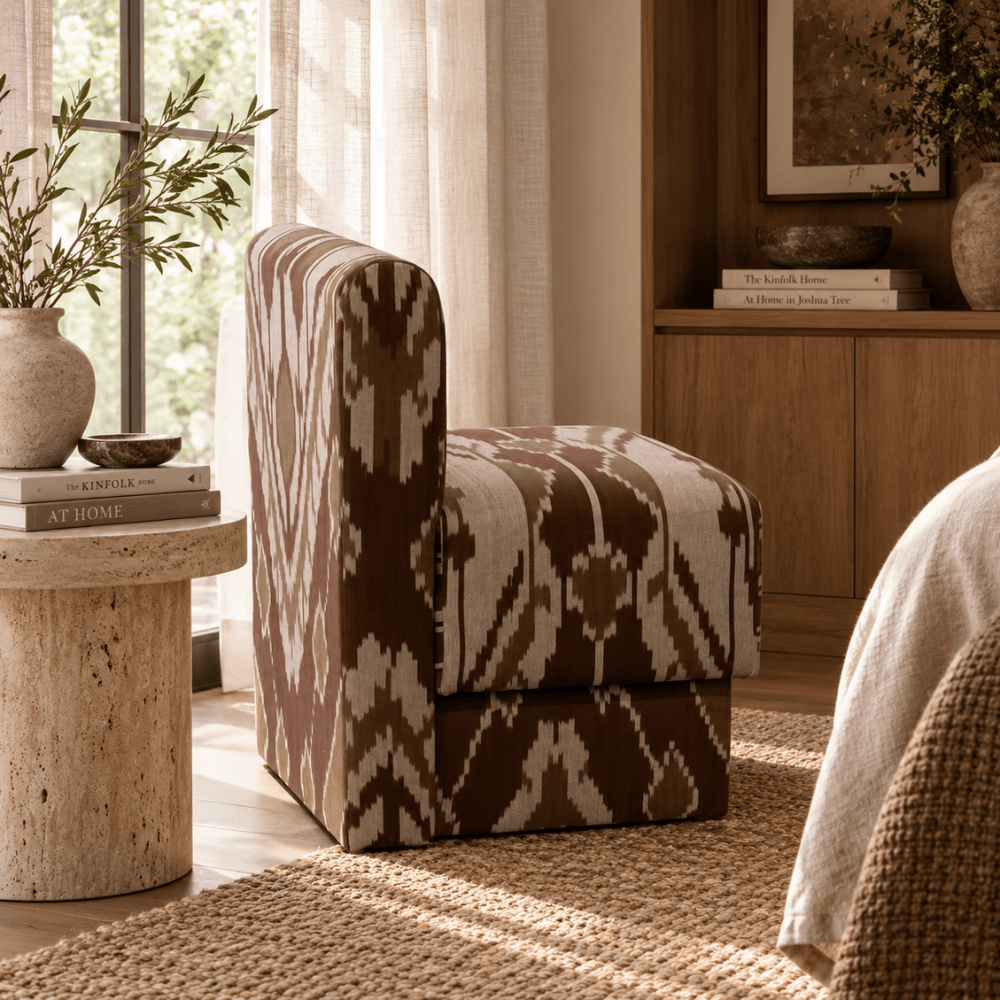 BHD HOME Furniture Cacao Ikat Plinth Chair