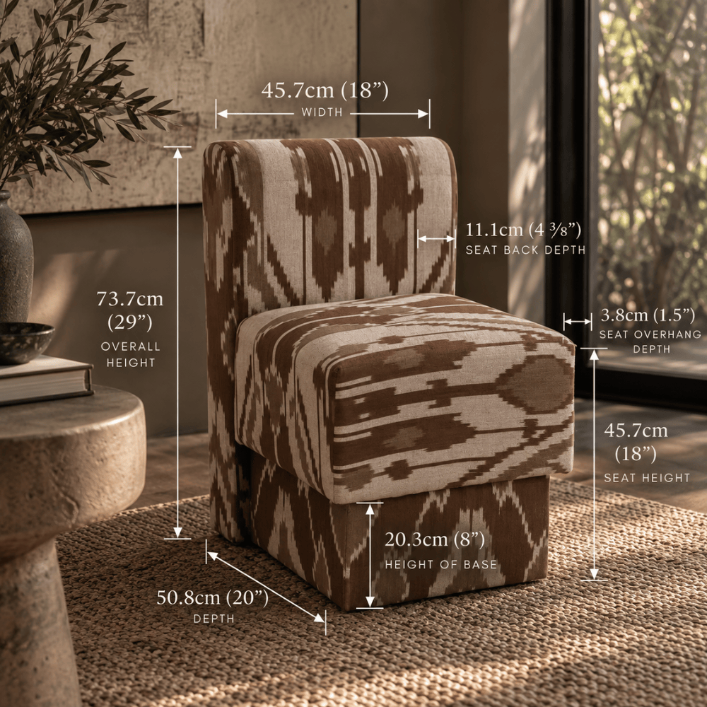 BHD HOME Furniture Cacao Ikat Plinth Chair