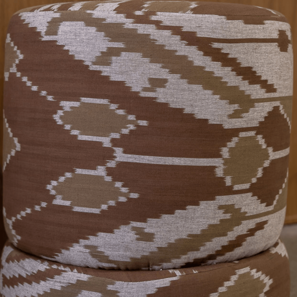 BHD HOME Furniture Cacao Ikat Totem Ottoman