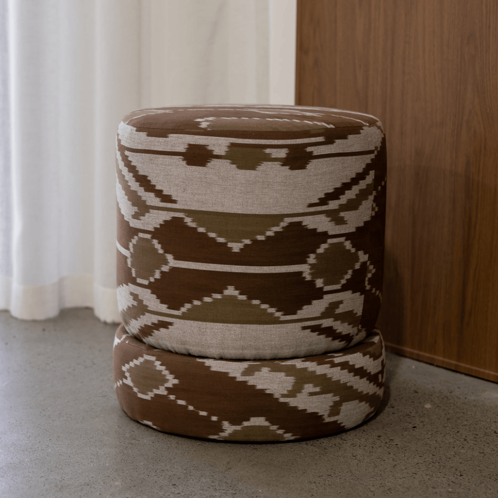 BHD HOME Furniture Cacao Ikat Totem Ottoman