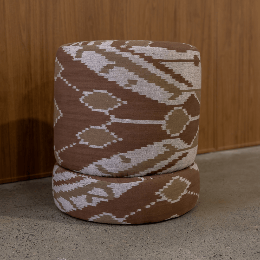 BHD HOME Furniture Cacao Ikat Totem Ottoman