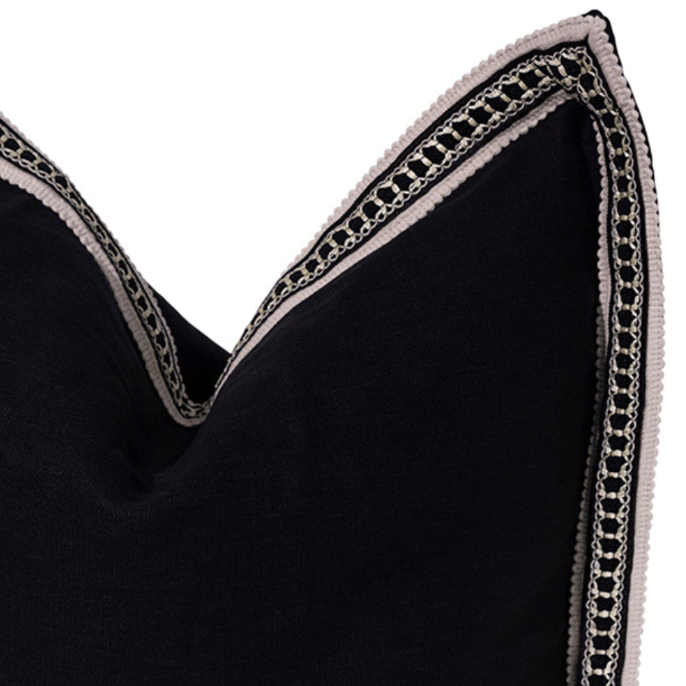 BHD HOME Gilded Braid Black Euro Cushion 65 x 65cm
