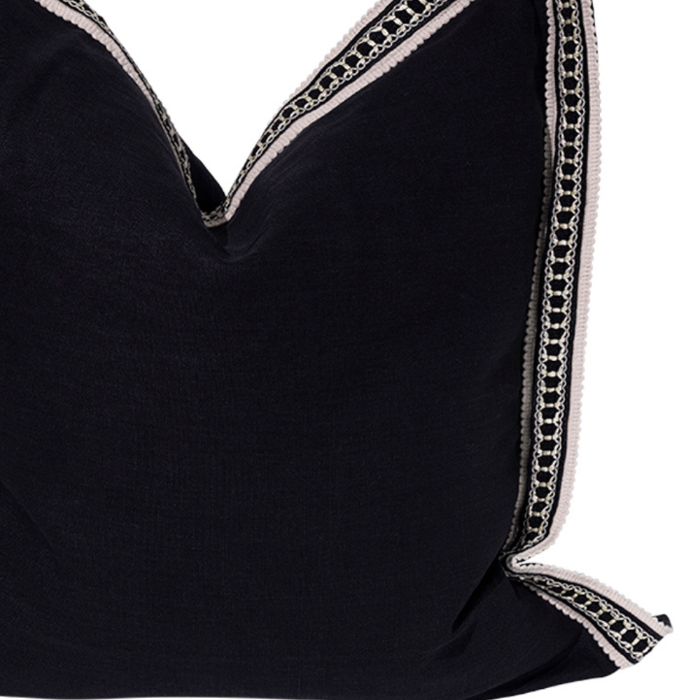 BHD HOME Gilded Braid Black Euro Cushion 65 x 65cm