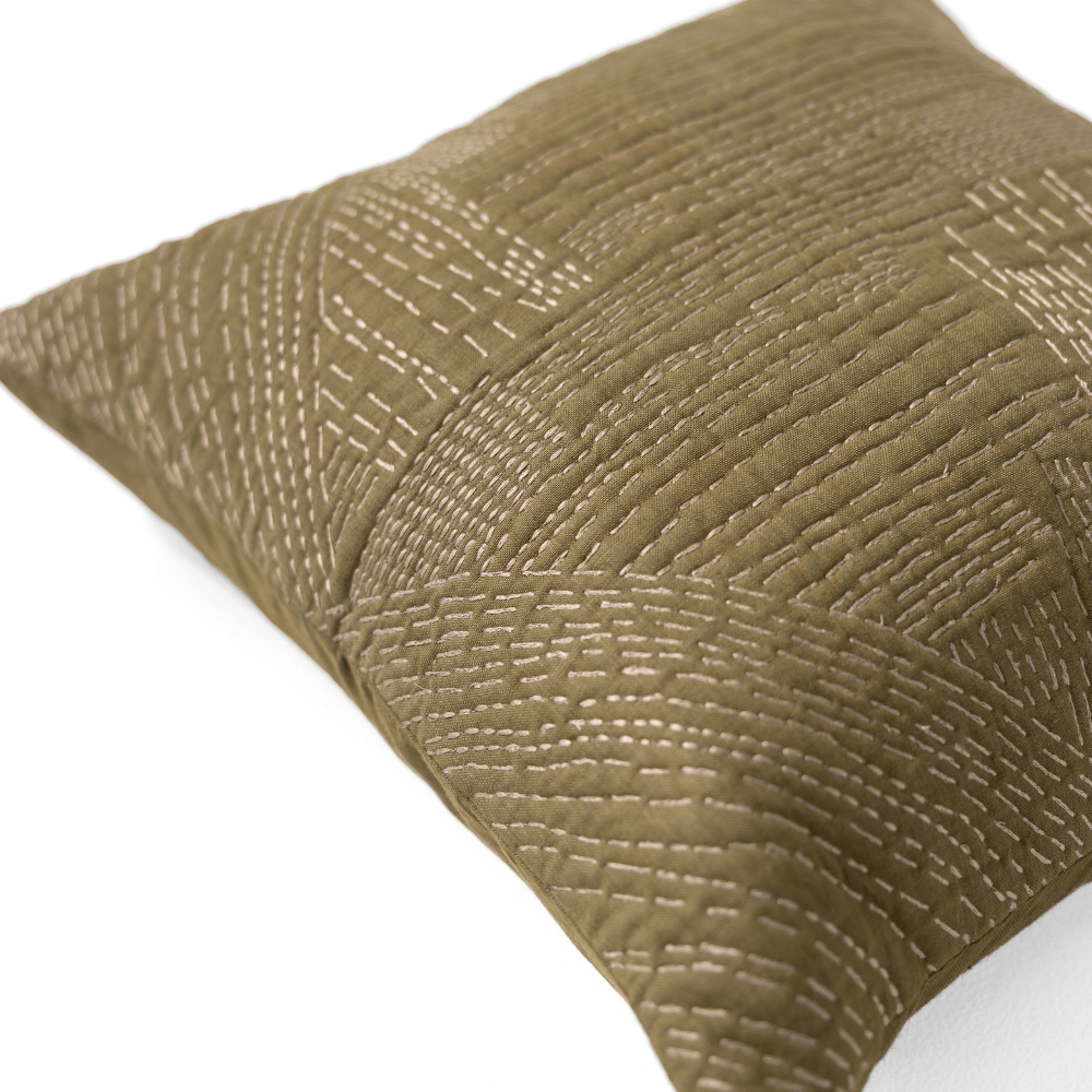 BHD HOME Gudri Corners Olive Lounge Cushion 55 x 55cm