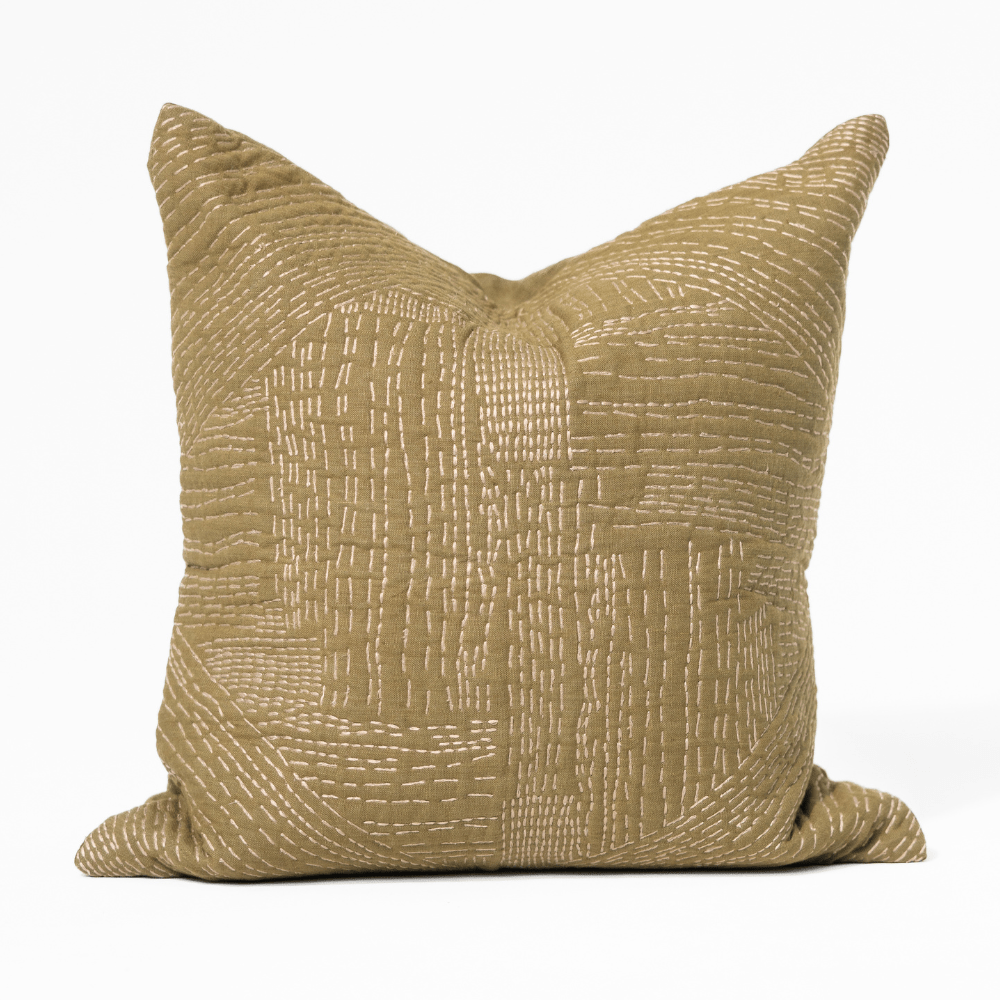 BHD HOME Gudri Corners Olive Lounge Cushion 55 x 55cm