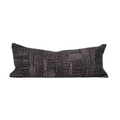 Gudri Patch Black Handmade Long Lumbar Cushion — made to order, 14–30 days
