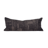 Gudri Patch Black Handmade Long Lumbar Cushion