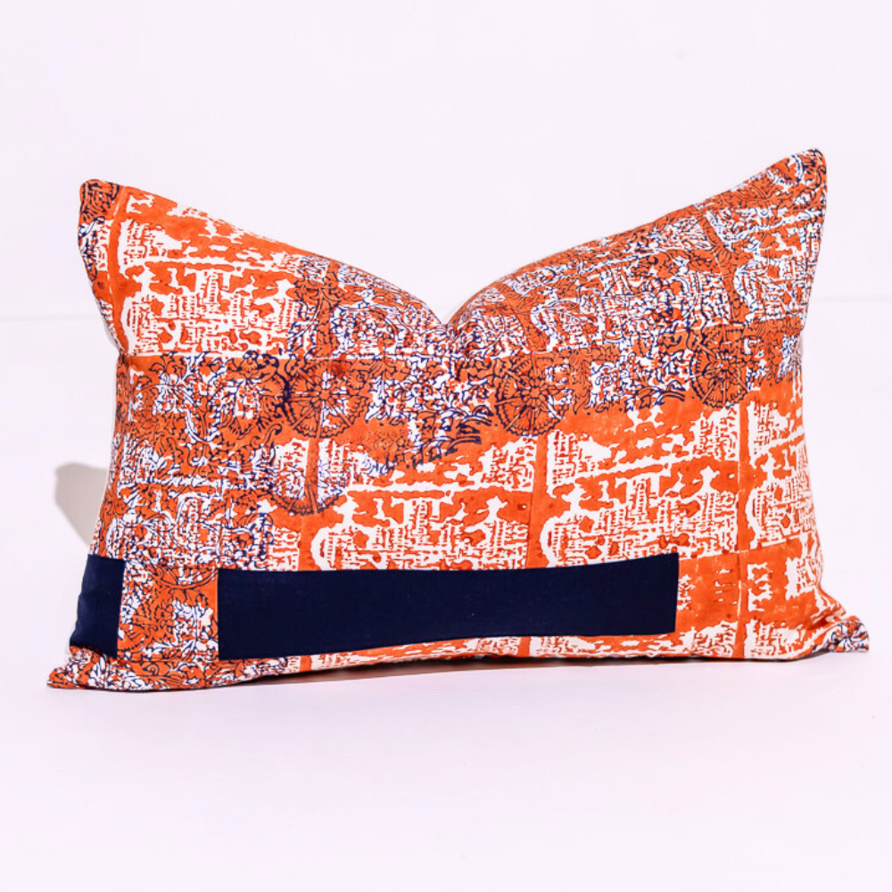 BHD HOME Hand Block Print Ruins Orange 40 x 60cm