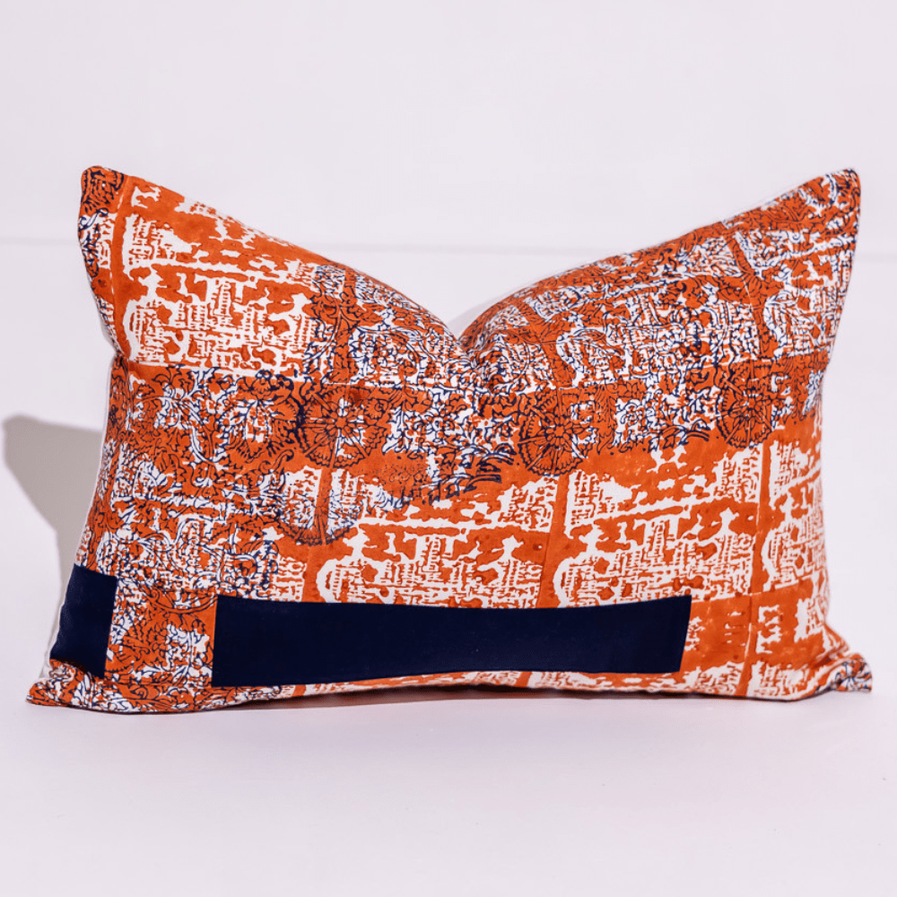 BHD HOME Hand Block Print Ruins Orange 40 x 60cm