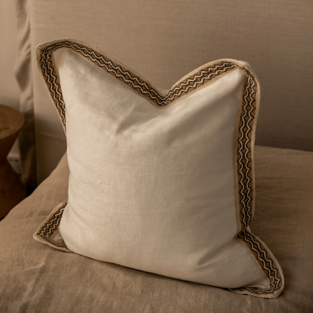 BHD HOME Haven Braid White Euro Cushion 65 x 65cm