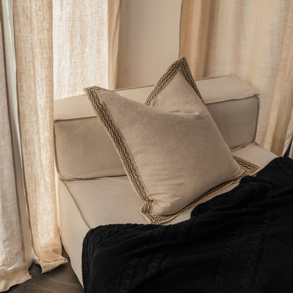 BHD HOME Haze Braid Natural Euro Cushion 65 x 65cm