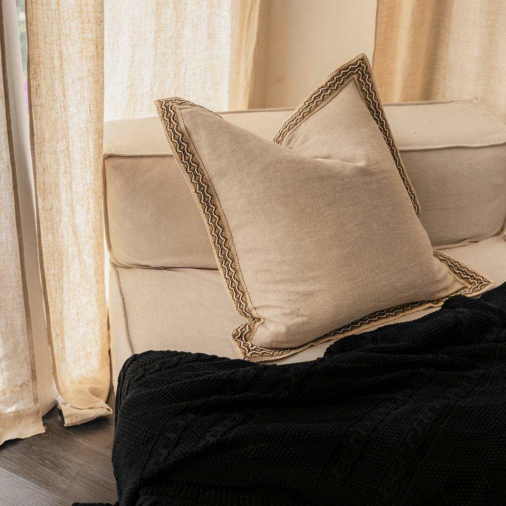 BHD HOME Haze Braid Natural Euro Cushion 65 x 65cm