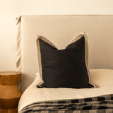 Lattice Braid Black Euro Cushion 65 x 65cm