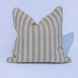 Leeds Wide Stripe Silk 55 x 55cm Cushion in Wheat