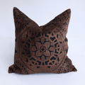 Alhambra Choc Handmade Hand Cut Velvet Cushion Cover — made to order, 14–30 days