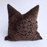 Alhambra Choc Handmade Hand Cut Velvet Cushion Cover