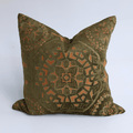 Alhambra Olive Handmade Hand Cut Velvet Cushion Cover