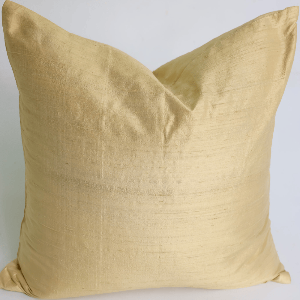 BHD HOME Lounge Cushion Dupion Champagne Gold Silk Lounge Cushion 55 x 55cm