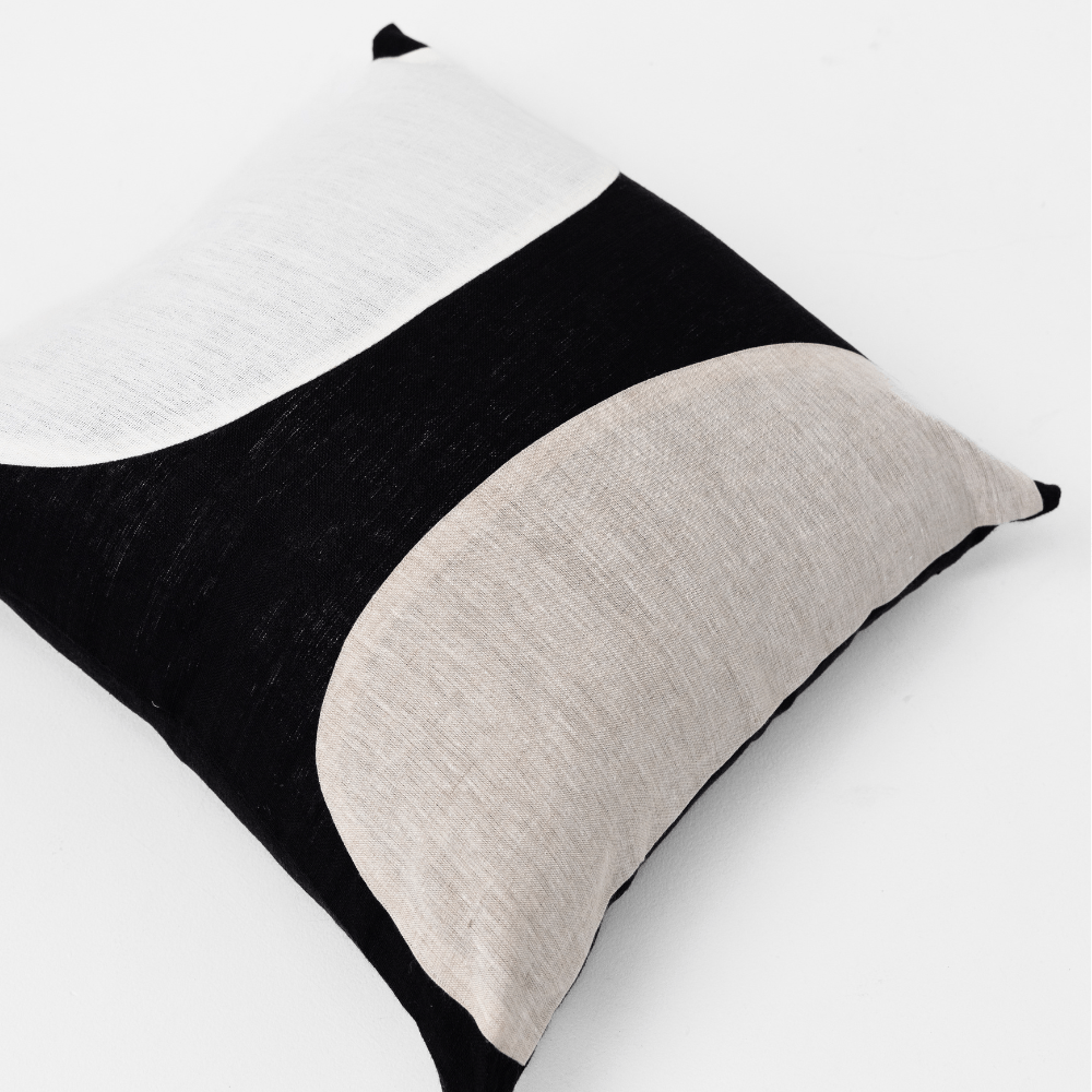 BHD HOME Lounge Cushion Earth Lines Handmade Linen Cushion Cover