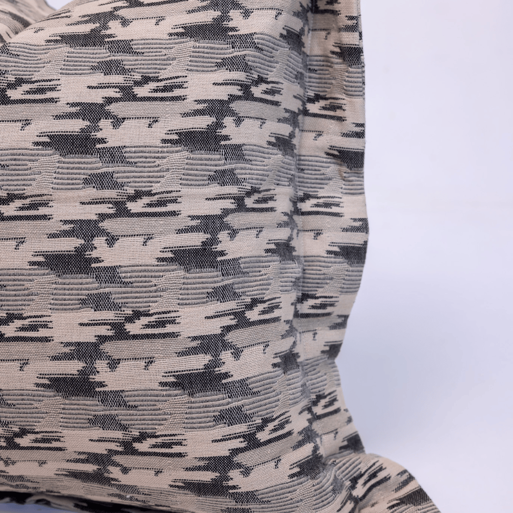 BHD HOME Lounge Cushion Ikat Charcoal Flange Lounge Cushion 55 x 55cm