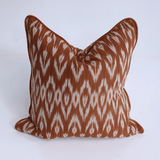Ikat Samarkand Rust Handwoven Ikat Cushion Cover