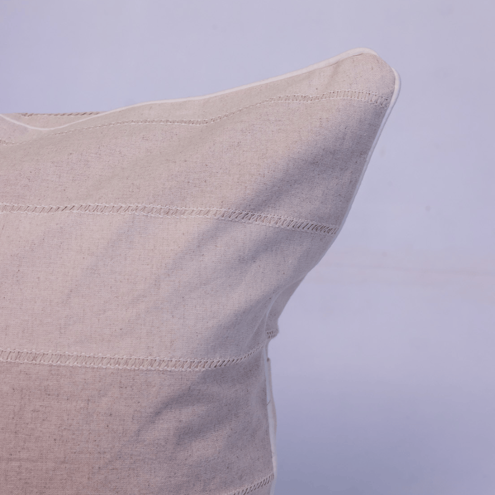 BHD HOME Lounge Cushion Ladder Piped Natural Lounge Cushion 65 x 65 cm