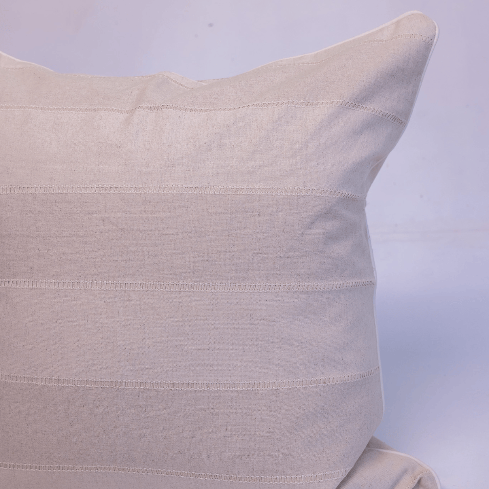 BHD HOME Lounge Cushion Ladder Piped Natural Lounge Cushion 65 x 65 cm