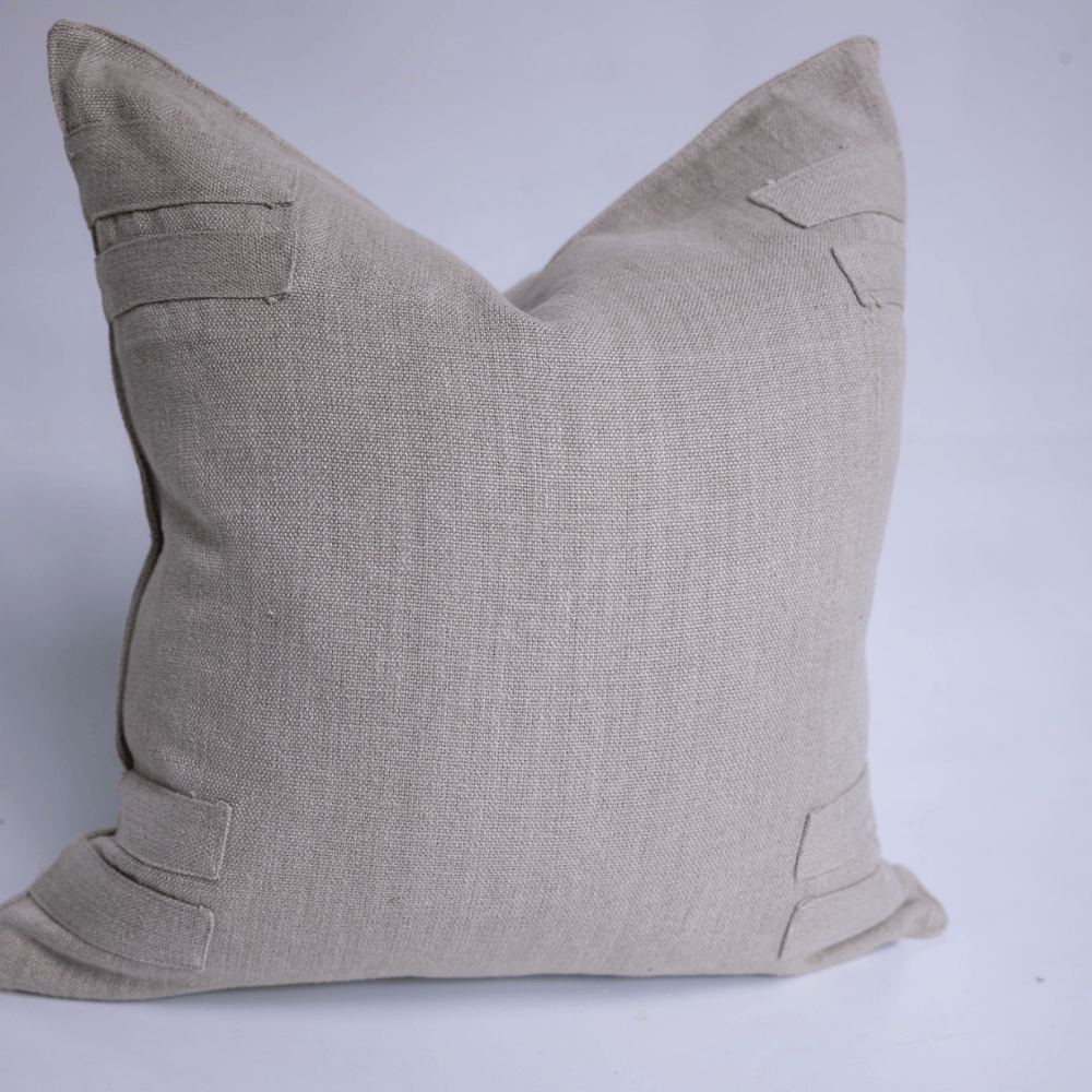 BHD HOME Lounge Cushion Linen Corner Patch Natural Handwoven Lounge Cushion Cover 55 x 55cm