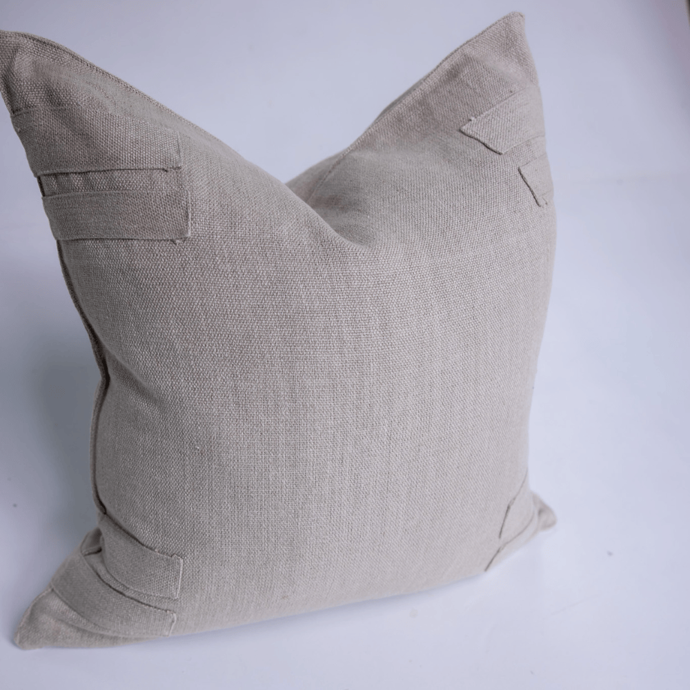 BHD HOME Lounge Cushion Linen Corner Patch Natural Handwoven Lounge Cushion Cover 55 x 55cm
