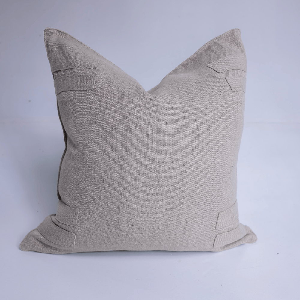 BHD HOME Lounge Cushion Linen Corner Patch Natural Handwoven Lounge Cushion Cover 55 x 55cm